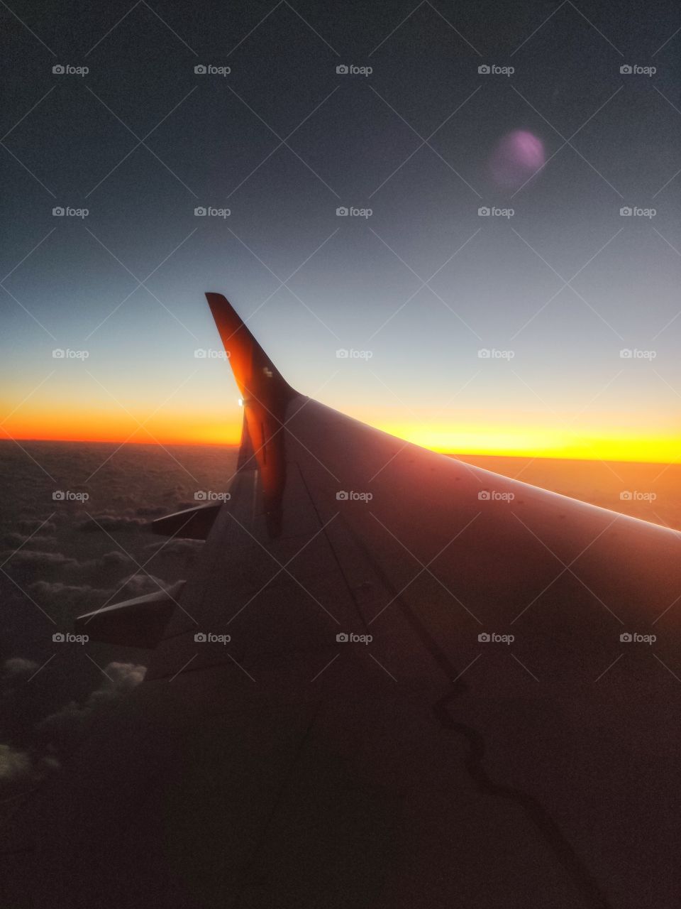 Sunset in flight