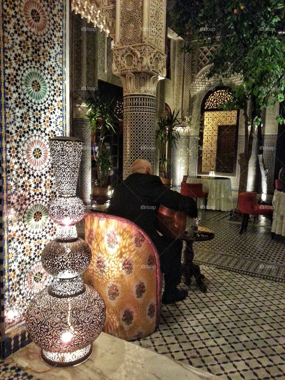 Man playing instrument 