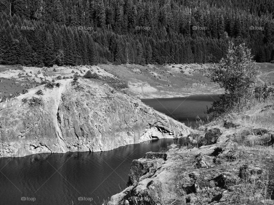 Cougar Reservoir in the forests of Oregon 