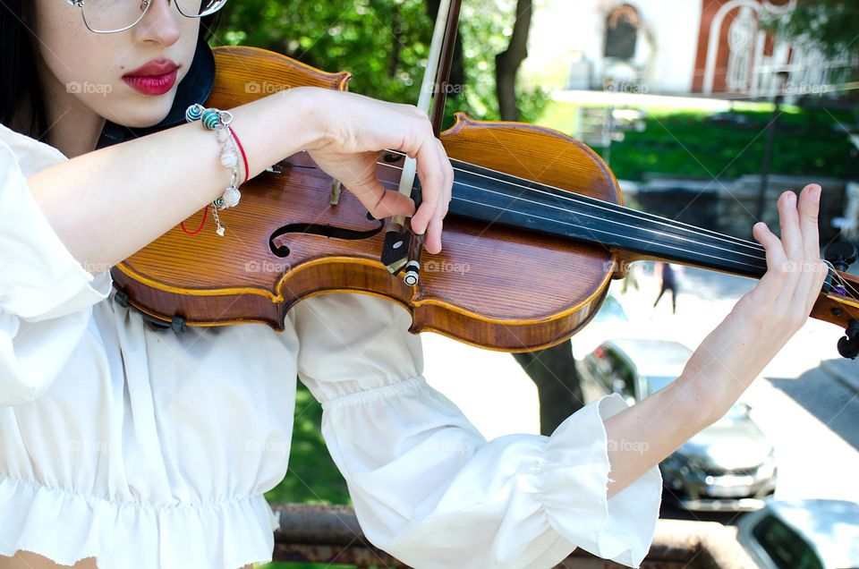 Young Woman Playing Violin