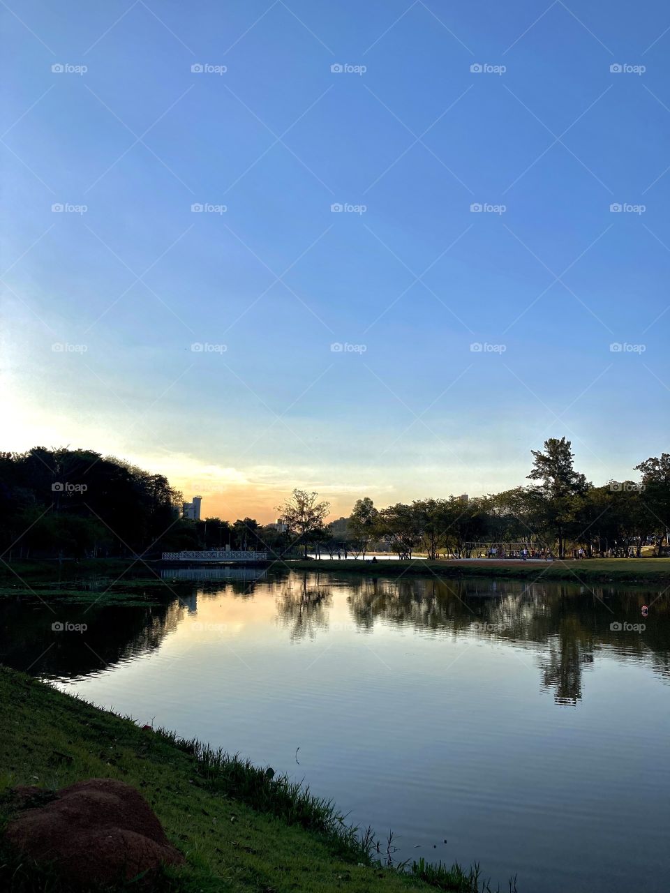 🇺🇸 A beautiful sunset by the Lake of Taboão. Seeing double? Yes, a beautiful reflecting pool was formed in Bragança Paulista. / 🇧🇷 Um lindo entardecer à beira do Lago do Taboão. Vendo em dobro? Sim, um lindo espelho d’água se formou em Bragança Pta.