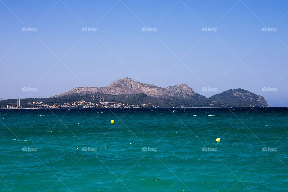 Panorama of Alcudia bay and town, Mallorca, Balearic Islands, Spain