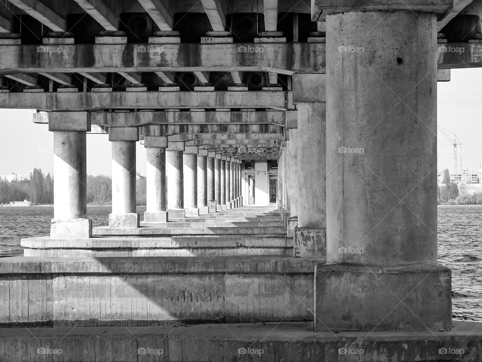 bridge architecture. black and white photography
