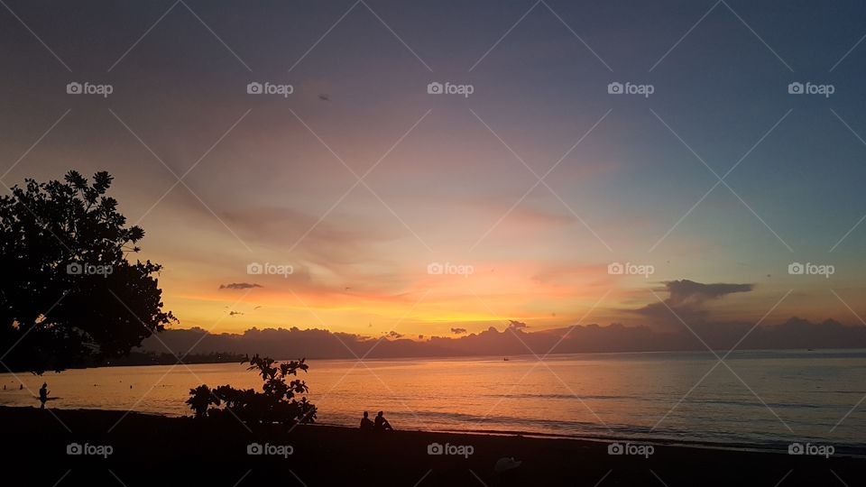 A beautiful sunset at lovina beach in bali