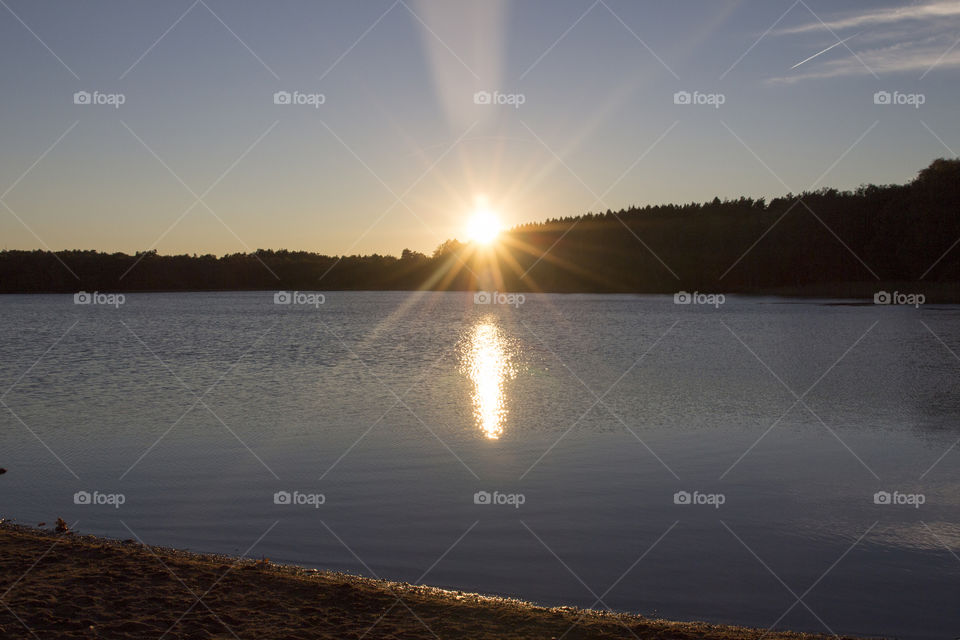 Sunrays over the lake
