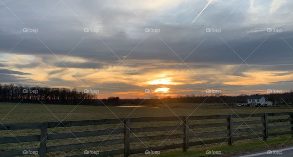 Farm sunset