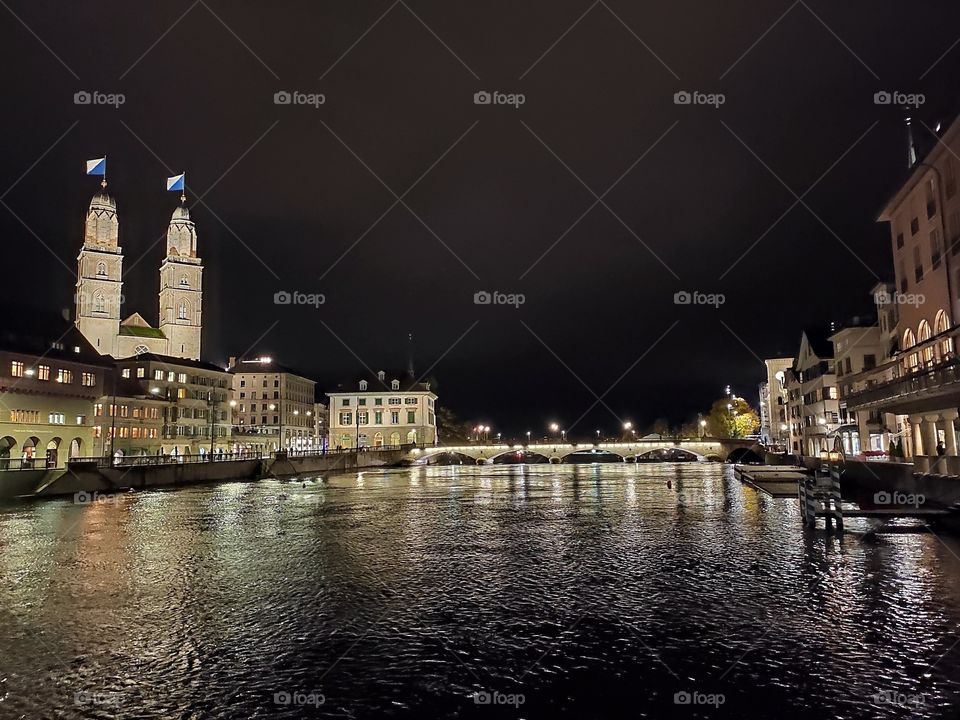 Zurich Switzerland by night