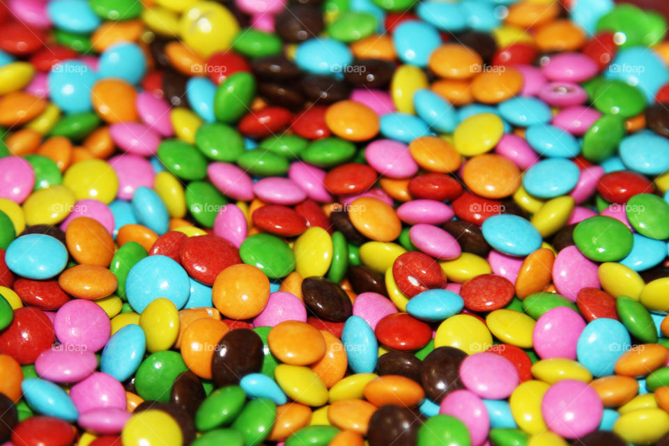 Multi colored candy on display