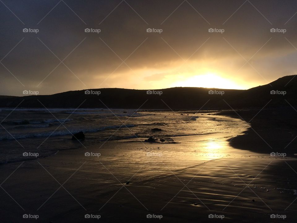 A beautiful sunset over Aberdaron 