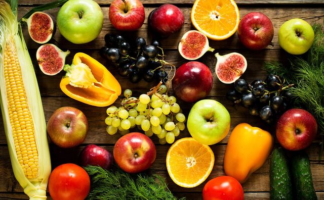 Variety of fruits and vegetables