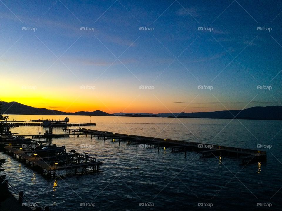 Flathead lake, Montana sunset 