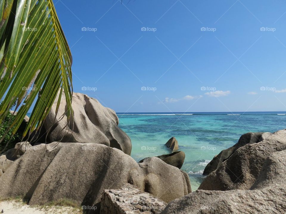 Scenic view of sea at Seychelles