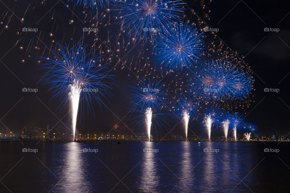 Fireworks in Florianopolis Santa Catarina Brazil.