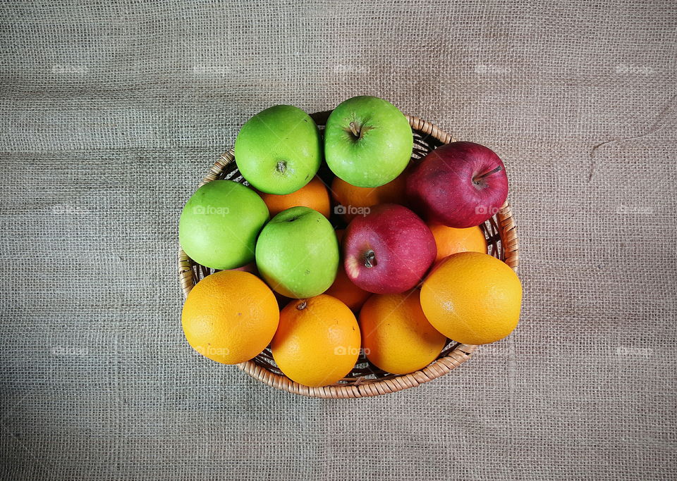 oranges, apples and green apples