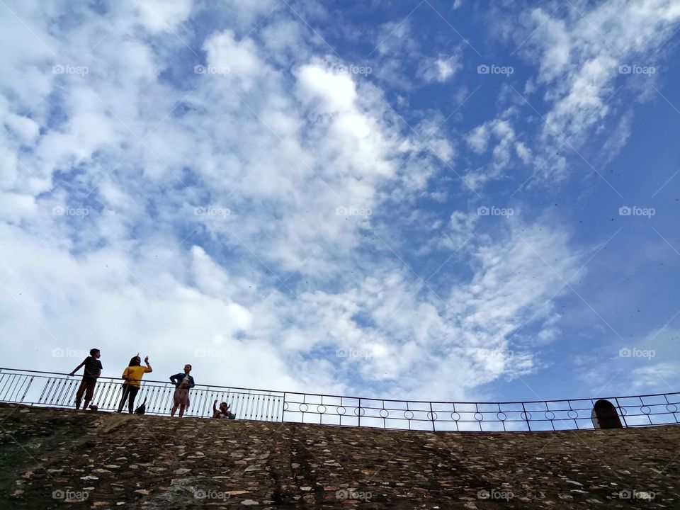 people and sky