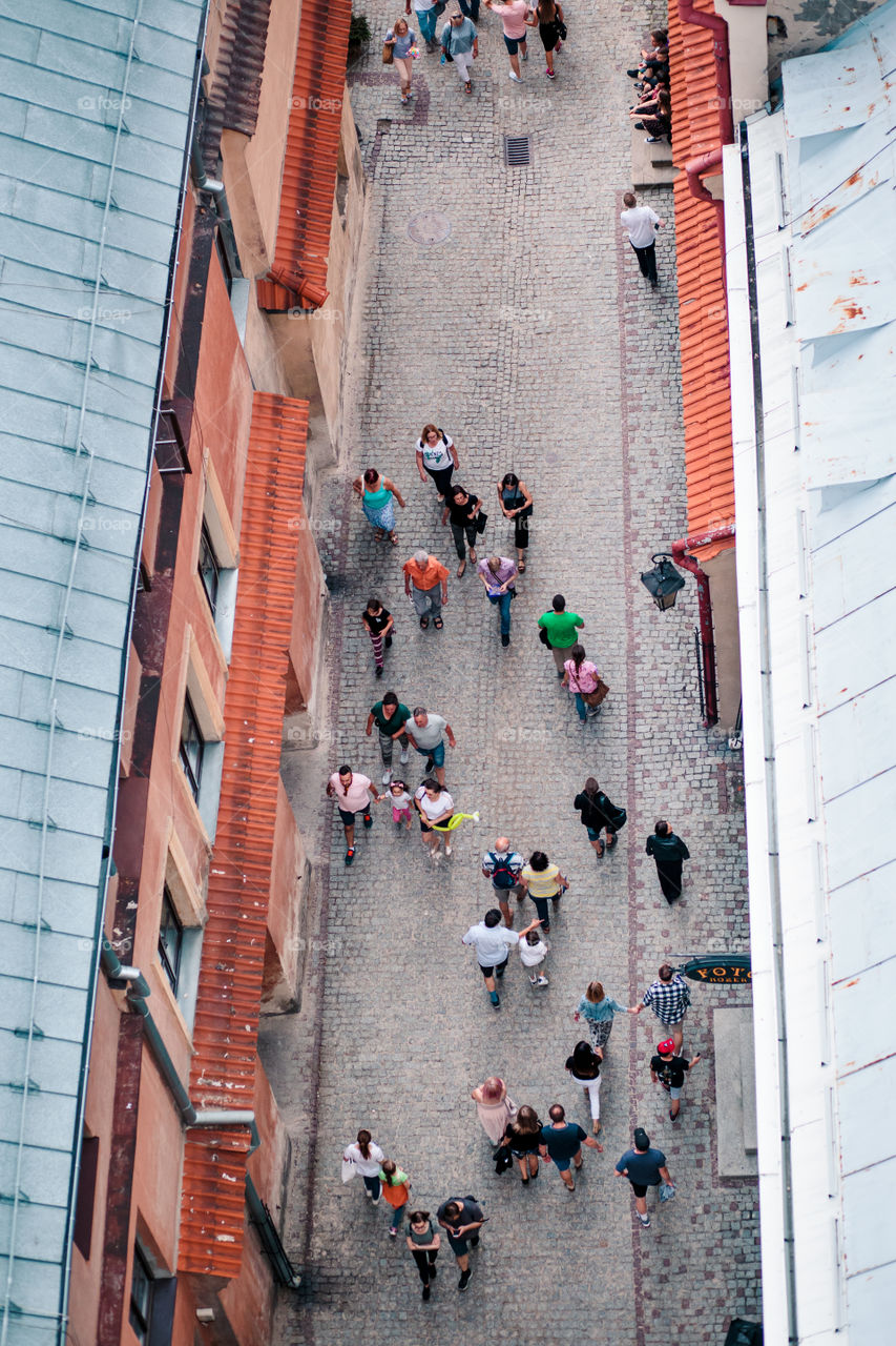 Lublin cityscape. View of old town from Trynitarska Tower