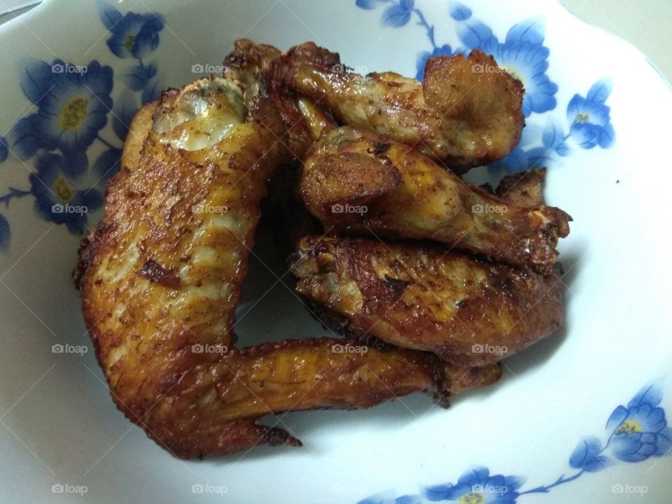 Food is happiness.  Chicken wings night.