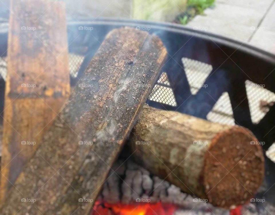 Close-up of Fire Logs