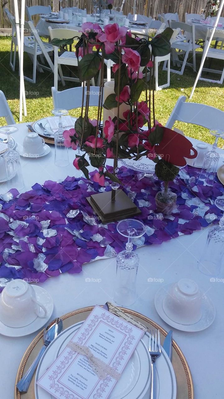 table and flowers