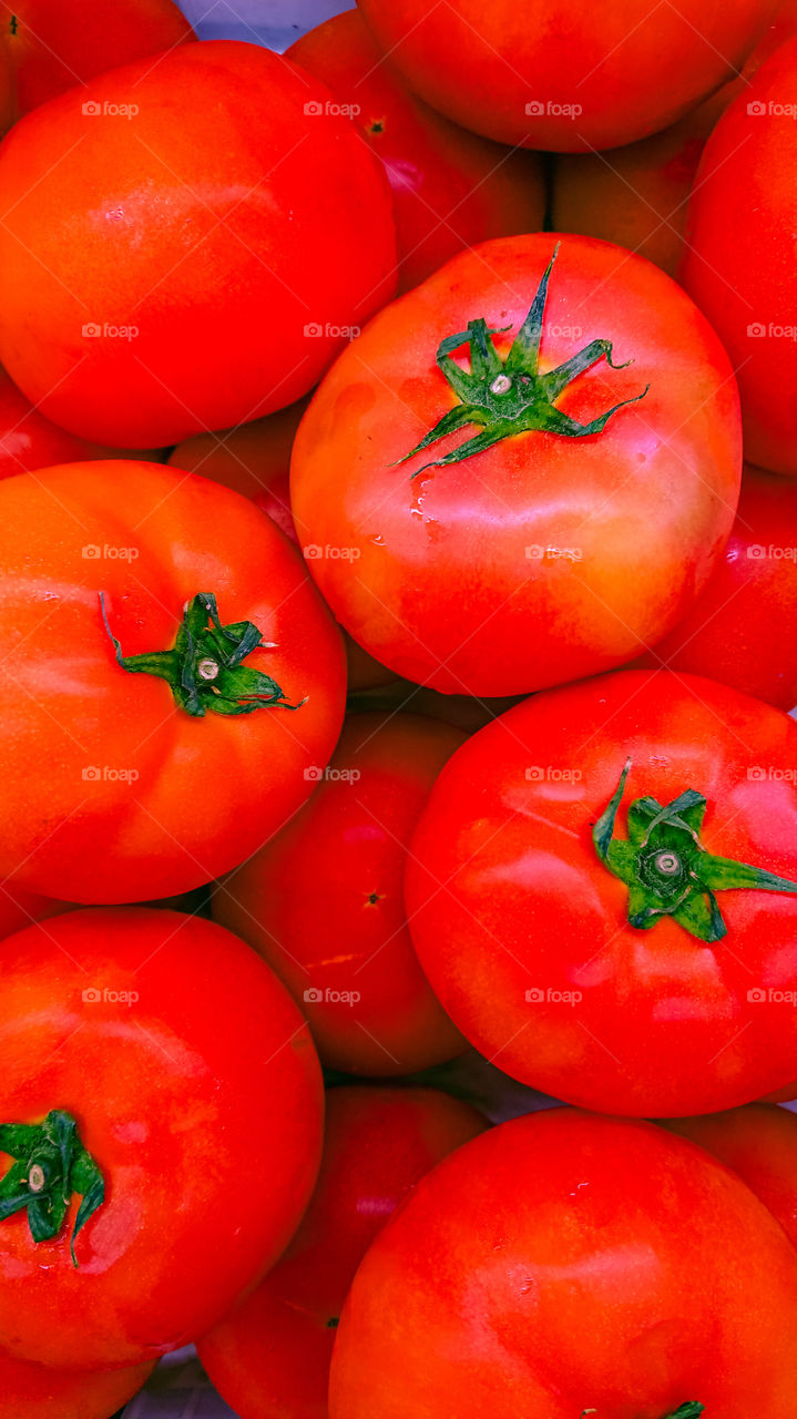 Tomatoes in supermarket.