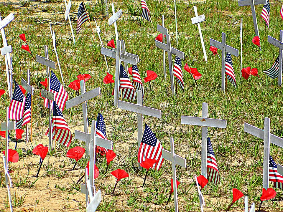 American Flag by Foap Missions - United States of America Flag Colors - White signifies purity and innocence, Red, valor and bravery, and Blue (the broad band above the stripes) signifies vigilance, perseverance & justice - Flanders Field