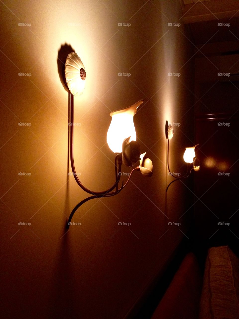 Night lamps on the wall