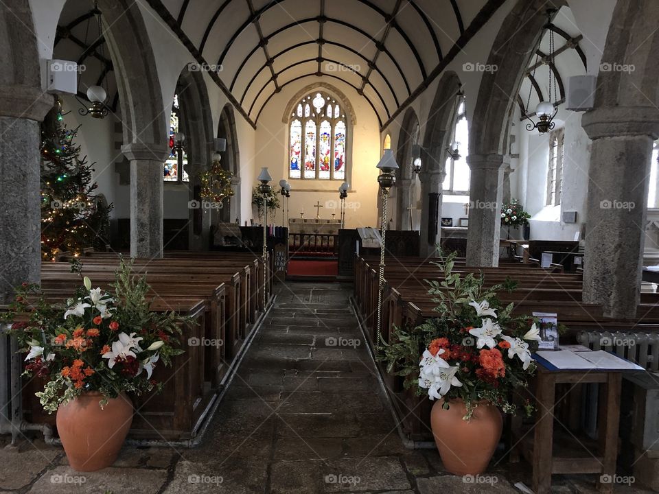 This internal feature of St Pancras Church, takes in the most significant section of the church here on Dartmoor in Devon, UK.