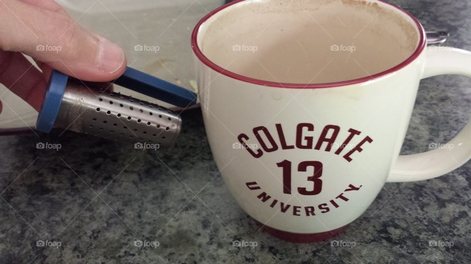 Colgate mug and tea