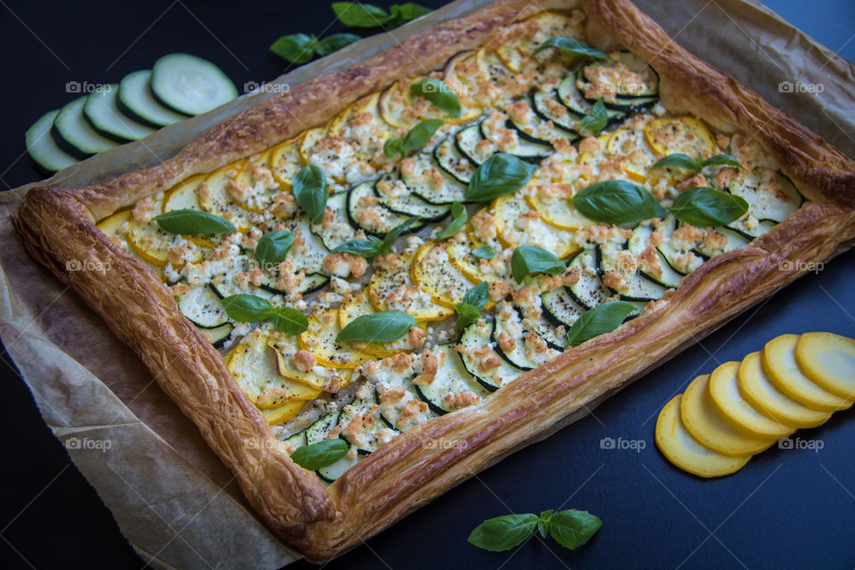 Close-up of puff pastry