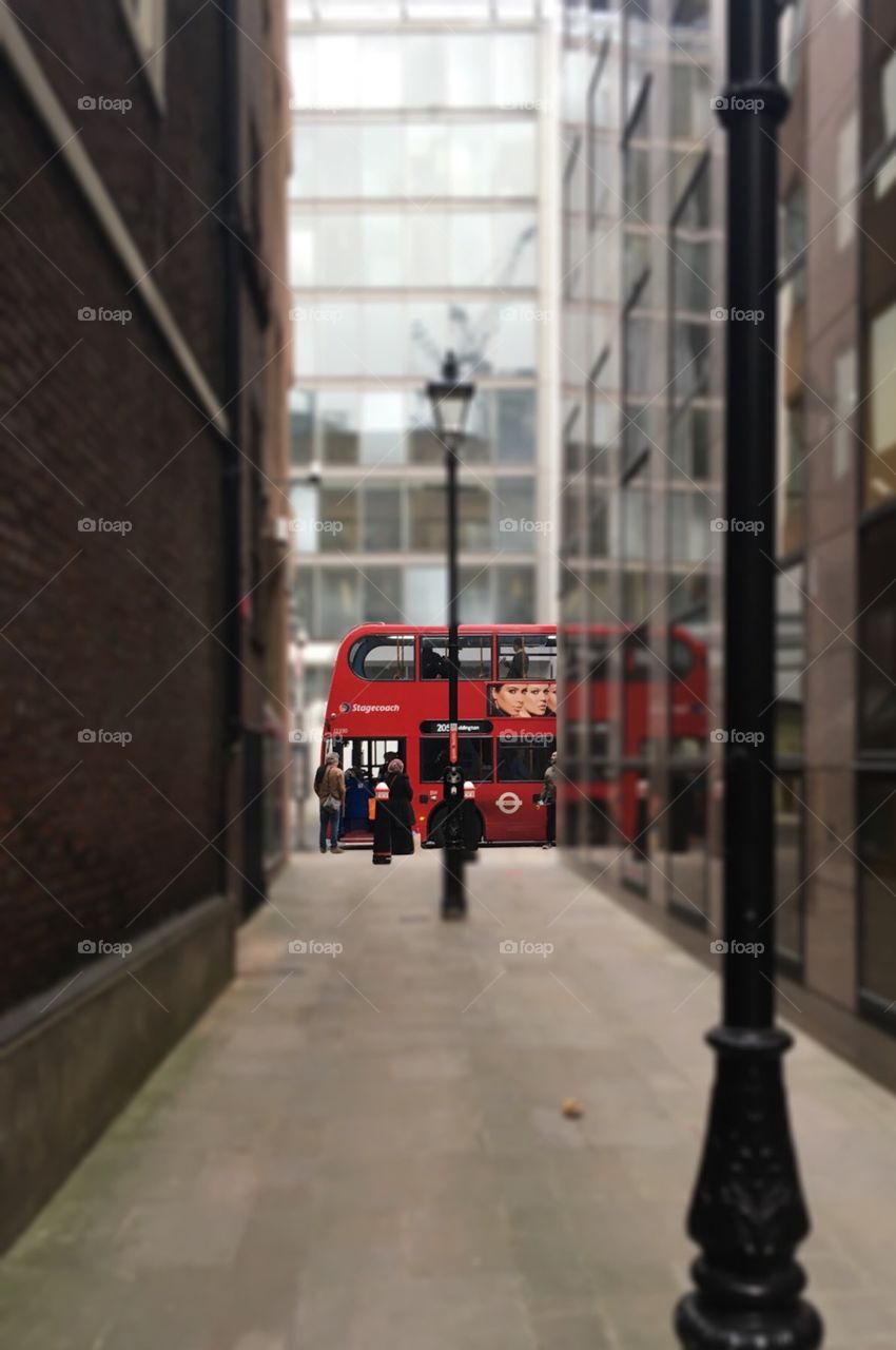 London Bus reflection