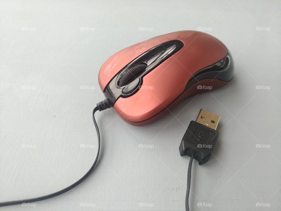 Old computer manipulator. Computer mouse