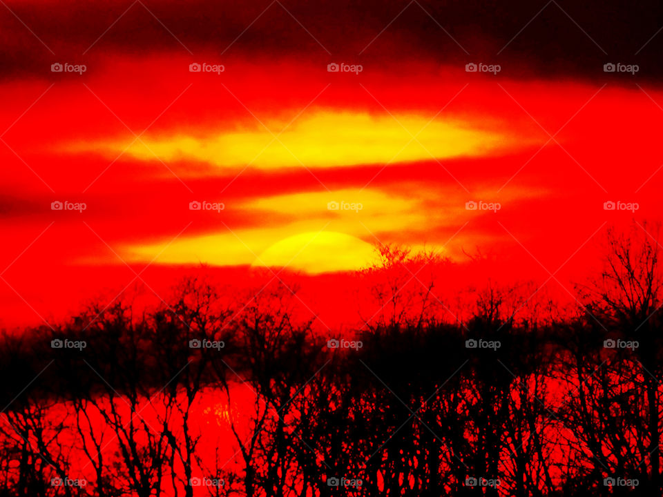 Beautiful sunset in Indiana 