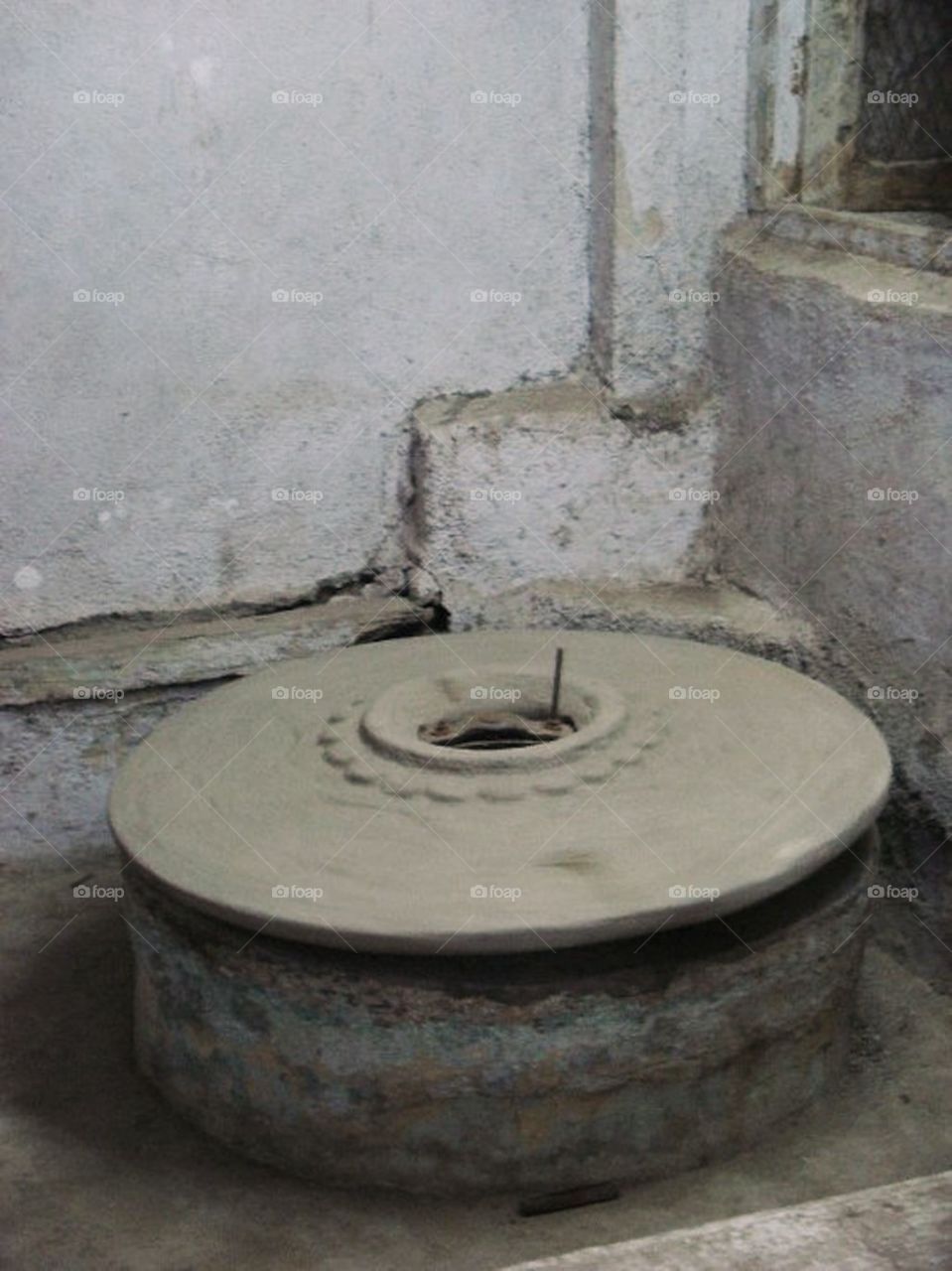 Pottery wheel outside home