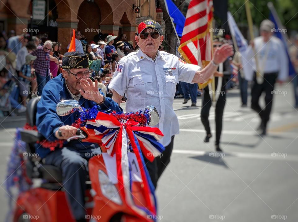 World War 2 Veterans. American Heroes In Fourth Of July Parade
