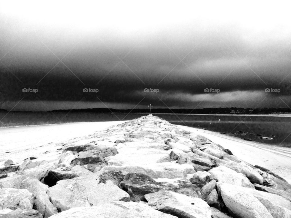 Storm over wellfleet harbor
