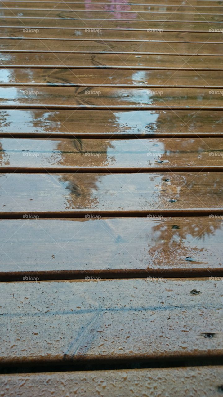 wet floor. IT is a rainy Day 