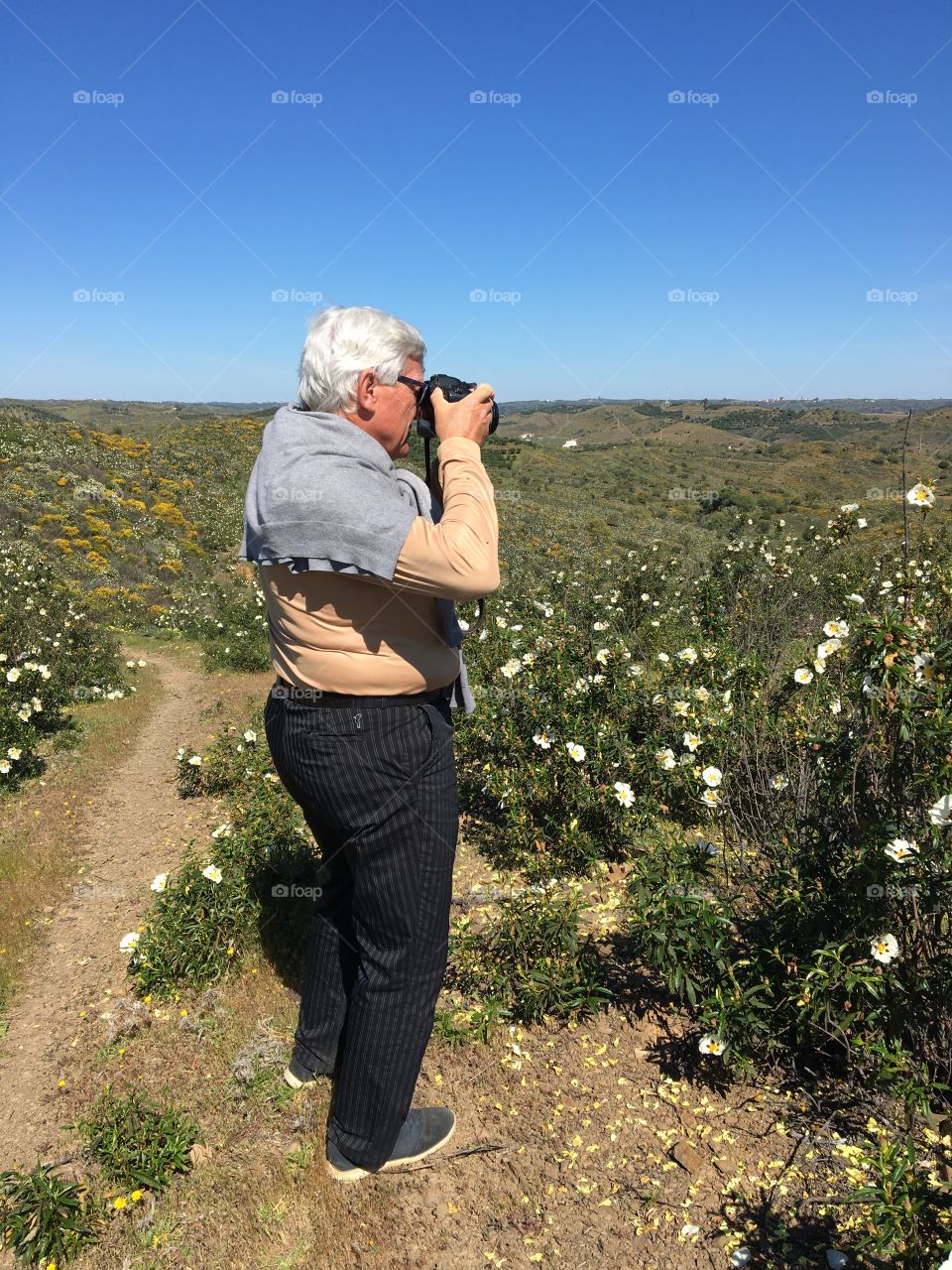 Walking alone and taking pictures in beautiful wild nature