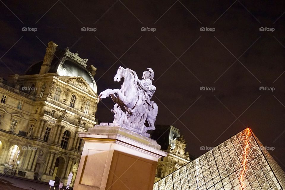 The Louvre at night, Paris 