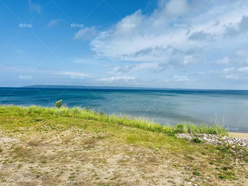 Lake Superior Lakeshore in Brimley Michigan Upper Peninsula 