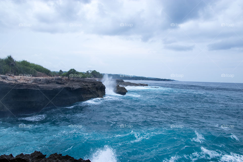 coastline southern Nusa Lembongan Indonesia