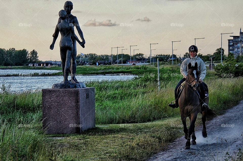 Riding along the sea