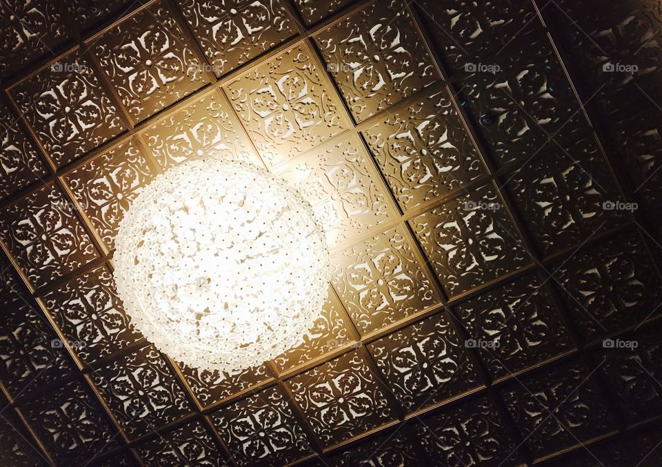 Love the position and detail of perforated ceiling. Yes, this is ceiling in the hotel meeting room in Pattaya, Chonburi, Thailand.