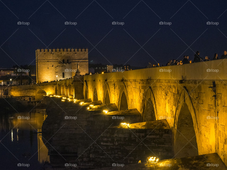 Ancient buildings at Córdoba night