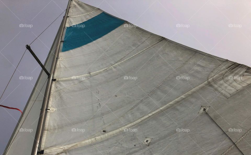 sailing under an overcast sky in San Diego