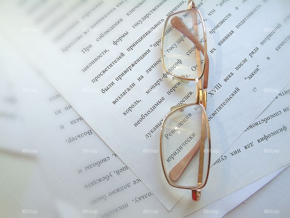 glasses and text