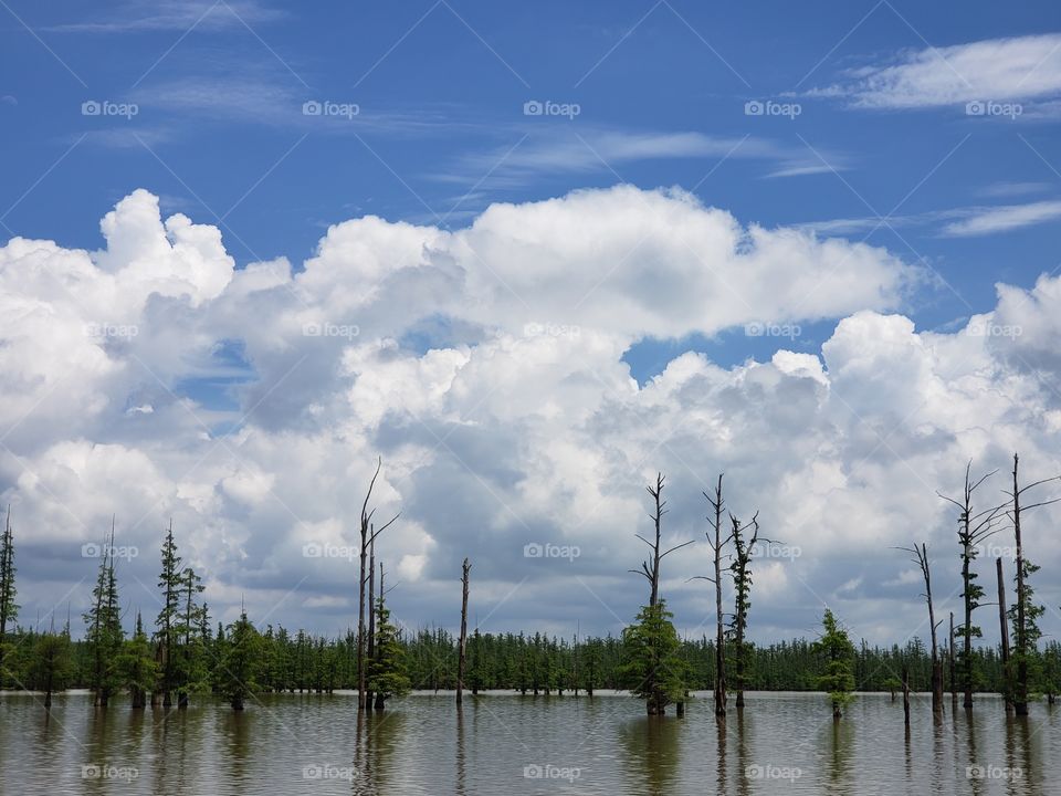 clouds over the lake