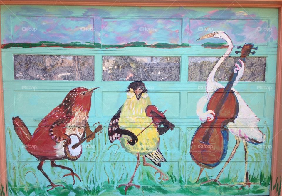 Bird jam session mural
