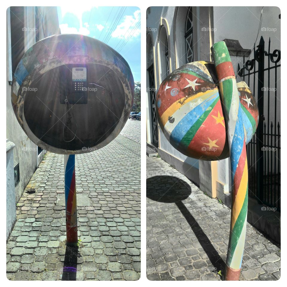 Payphone shaped berimbau - São Felix, Bahia, Brazil