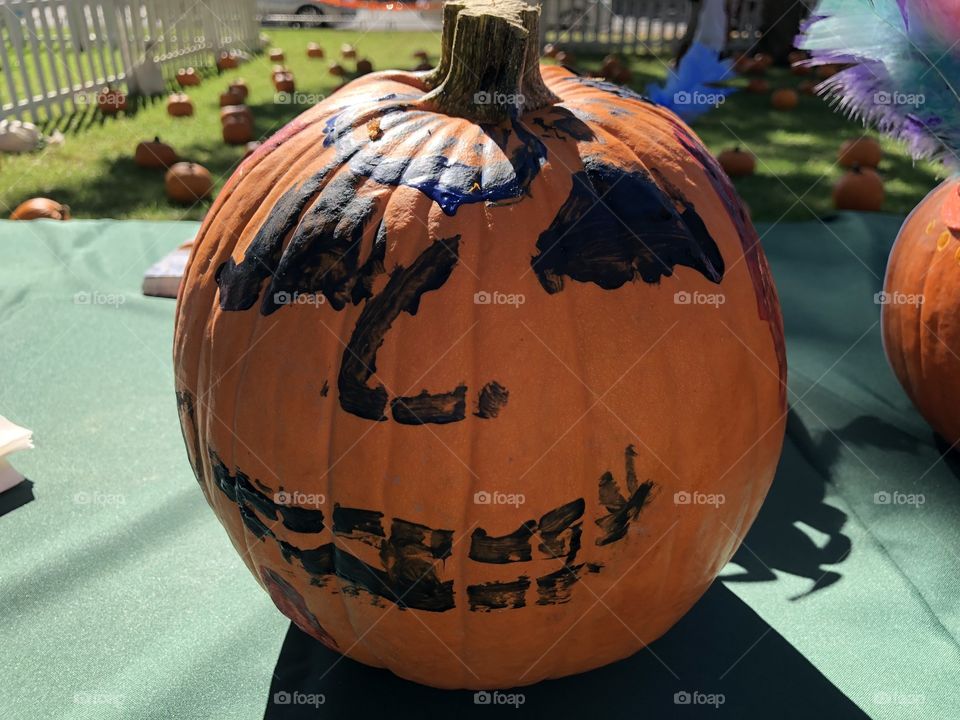 Painted pumpkin face 