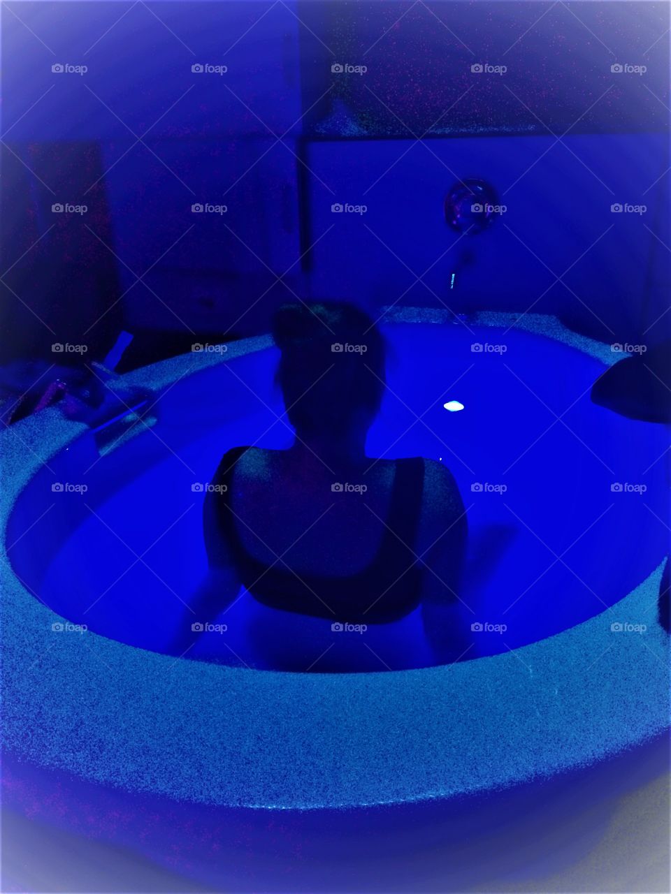 In the birthing pool